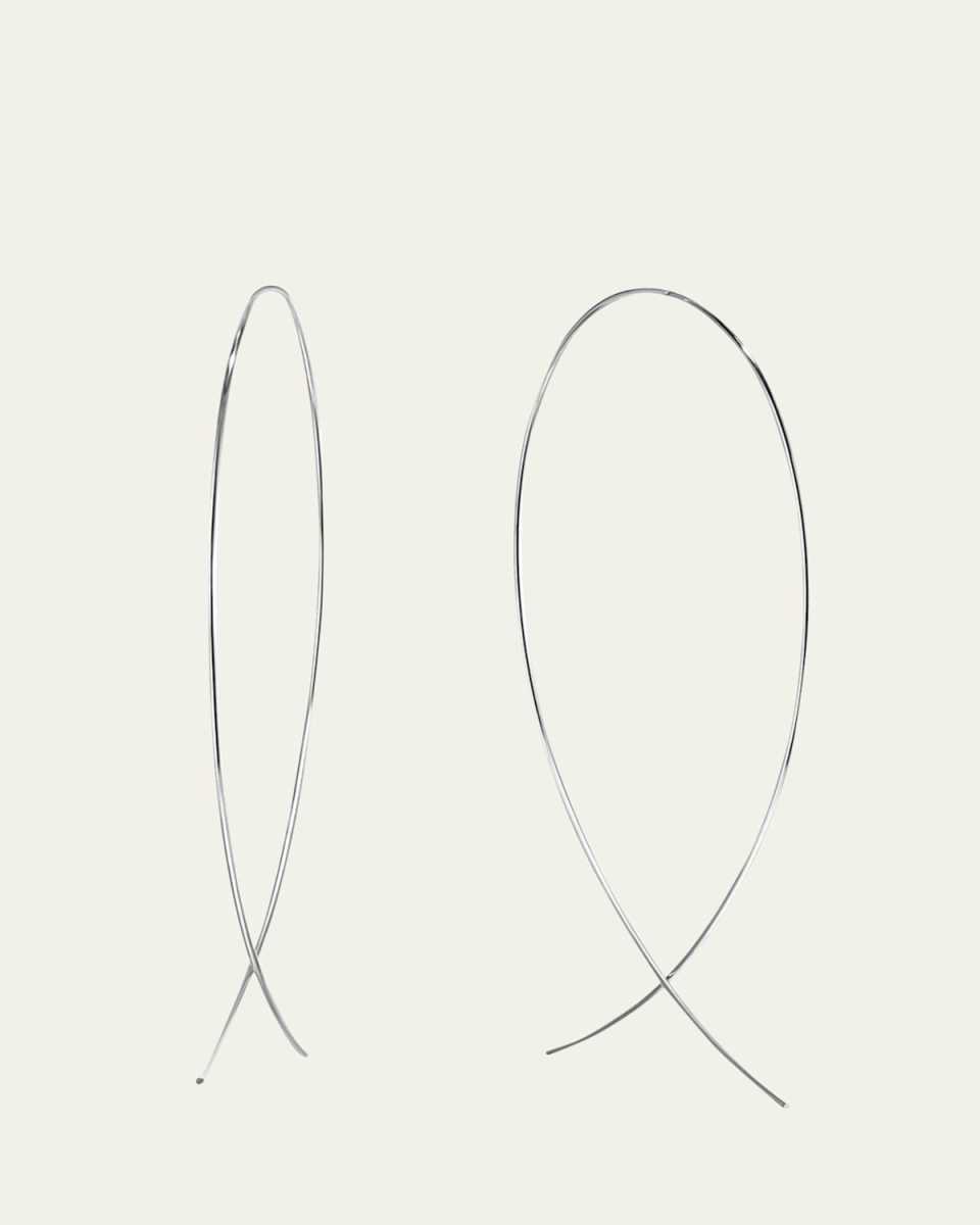 Large Upside Down Hoop Earrings in 14K Gold